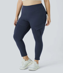 DayStretch High Waisted Cargo Pocket Skinny Yoga Plus Size 7/8 Leggings