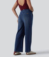 Halara Flex™ High Waisted Wide Leg Casual Maternity Jeans with Pockets
