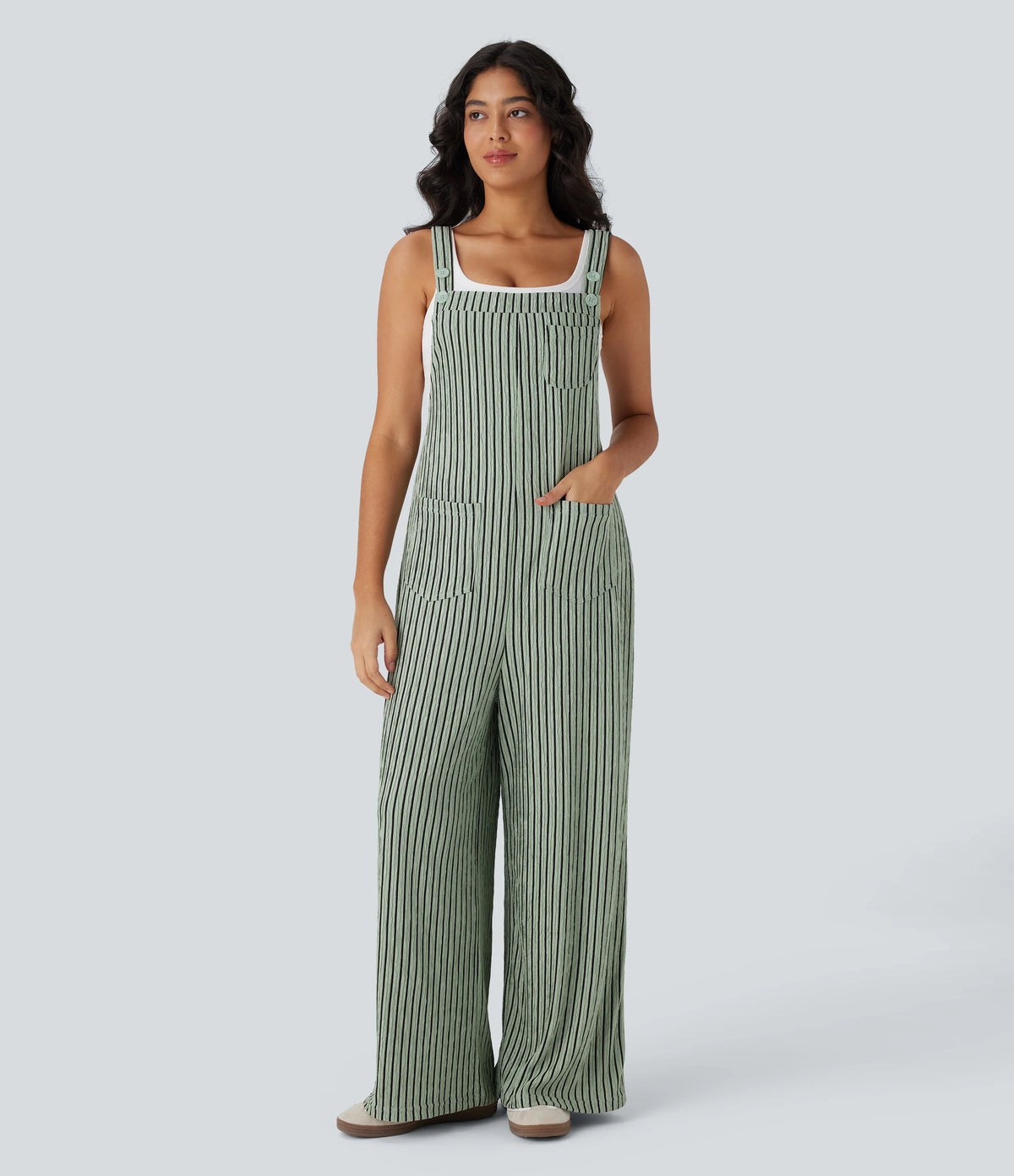 Pockets Casual Overalls