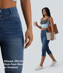 Halara Flex™ High Waisted Split Capri Casual Slim Jeans with Pockets