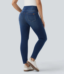 Halara Flex™ V-Shaped Mid Rise 7/8 Skinny Casual Jeans with Pockets