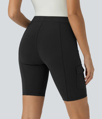 DayStretch High Waisted Pockets Work Biker Shorts 8''