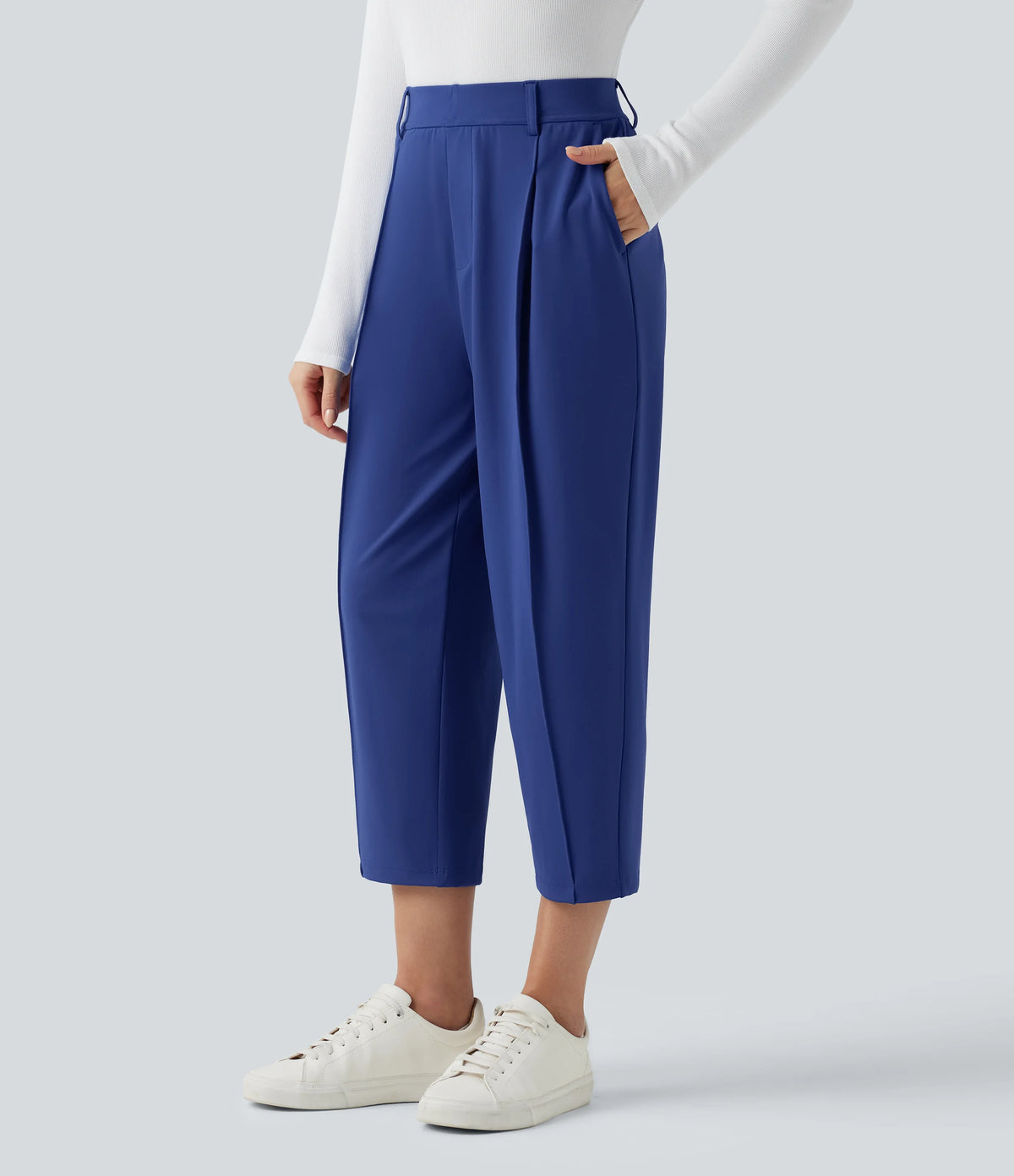 Halara Flex™ DayStretch High Waisted Cropped Work Tapered Pants with Pockets