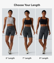 Halara UltraSculpt™ Leopard Print High Waisted Scrunch Butt Lifting Tummy Control Training Biker Shorts 7'' with Pockets