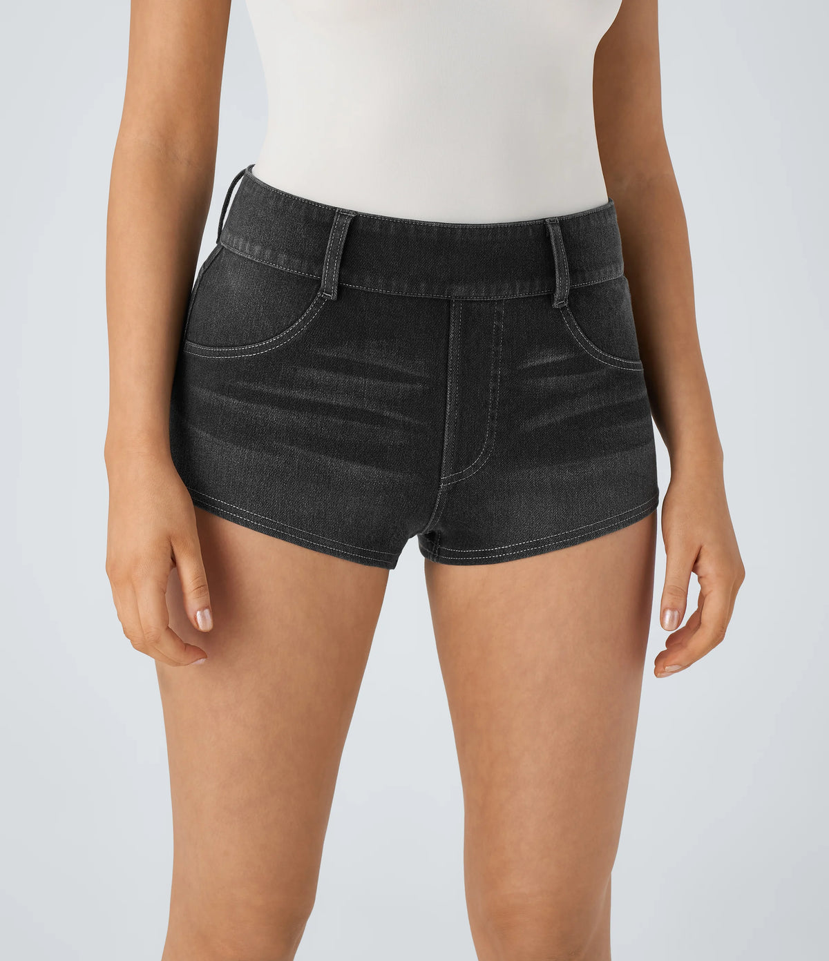 Halara Flex™ Mid Rise Pocket Denim Casual Shorts