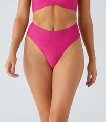 Mid Rise High Cut Bikini Bottom Swimsuit