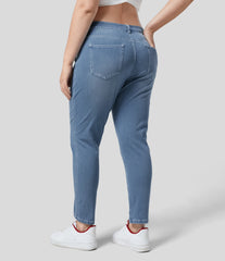 Halara Flex™ Mid Rise Zipper Pockets Casual Plus Size Skinny Jeans
