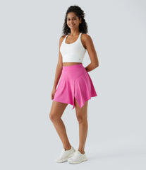 Breezeful™ High Waisted Asymmetric Hem 2-in-1 Pocket Mini Quick Dry Dance Skirt