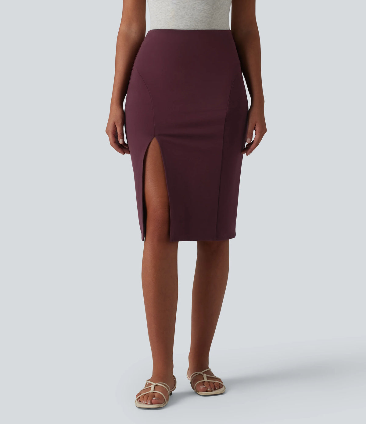 High Waisted Bodycon Knee Length Casual Skirt