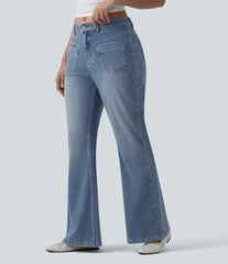 Halara Flex™ Mid Rise Casual Flare Jeans with Pockets