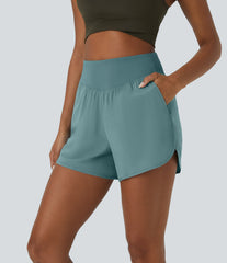 Breezeful™ High Waisted Pocket Quick Dry Casual Shorts 4"