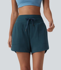 SoftlyZero™ Airy High Waisted Drawstring 2-in-1 InstantCool Running Shorts with Pockets