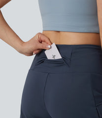 Mid Rise Cargo Yoga Baggy Shorts with Pockets