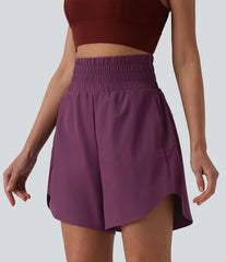 Breezeful™ High Waisted 2-in-1 Curved Hem Quick Dry Running Shorts 7" with Pockets