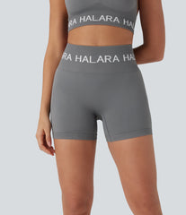 OneForm Seamless Flow Halara Logo High Waisted Yoga Biker Shorts 5''