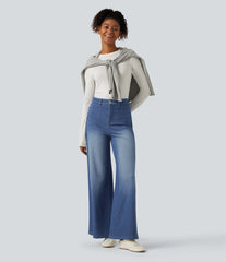 Halara Flex™ High Waisted Tummy Control Wide Leg Casual Jeans with Pockets