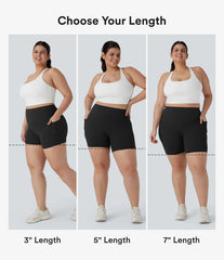 Halara UltraSculpt™ High Waisted Tummy Control Shaping Training Plus Size Biker Shorts 7'' with Pocket