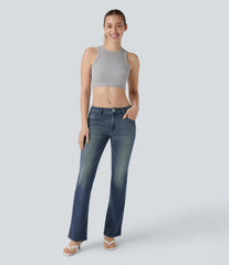 Halara Flex™ Low Rise Pockets Washed Casual Bootcut Jeans