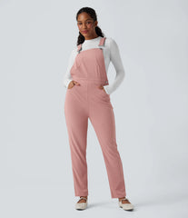 Waffle Casual Overalls with Pockets