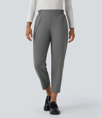 Halara Flex™ Mid Rise Frill Tapered Quick Dry Work Pants with Pockets-UPF40+