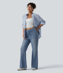 Halara Flex™ Mid Rise Casual Flare Jeans with Pockets