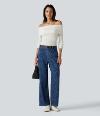 Halara Flex™ Mid Rise Casual Straight Leg Jeans with Pockets