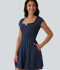 SoftlyZero™ Airy Short Sleeve Wide Leg InstantCool Yoga Romper with Pockets-Easy Peezy Edition
