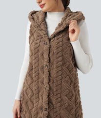 Hooded Casual Sherpa Vest