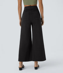 Halara Flex™ High Waisted Pockets Washed Casual Wide Leg Jeans