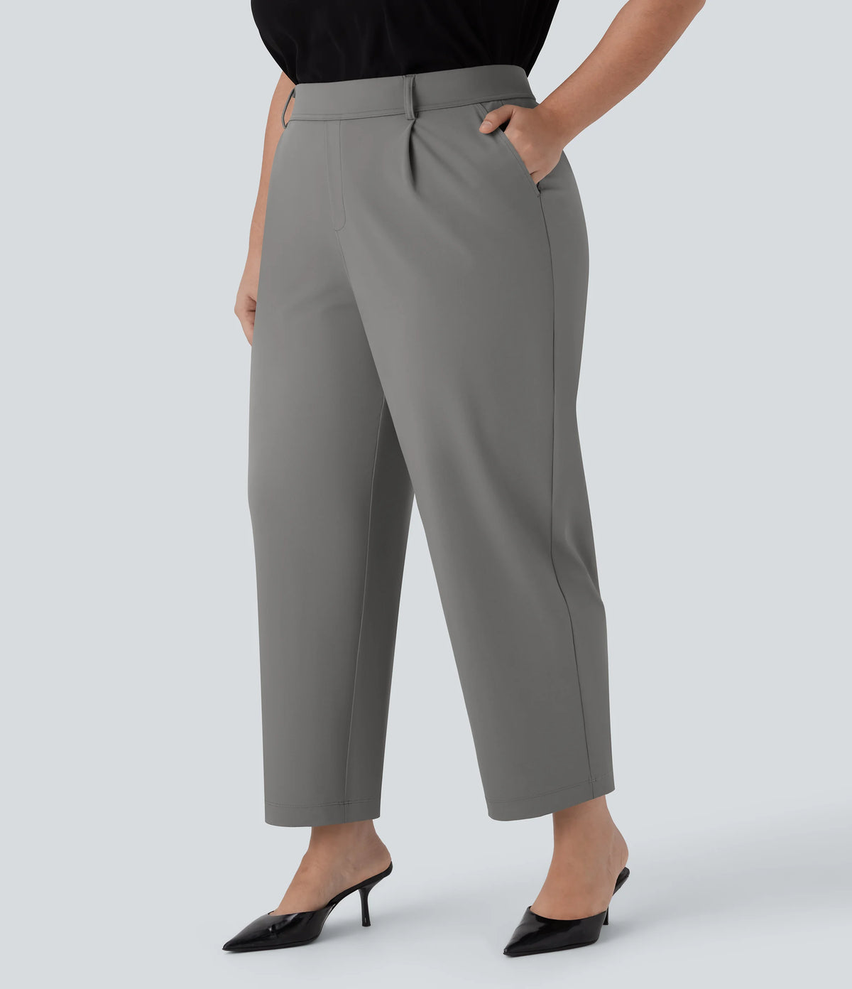 Halara Flex™ DayStretch High Waisted Ankle Length Tapered Work Plus Size Pants with Pockets