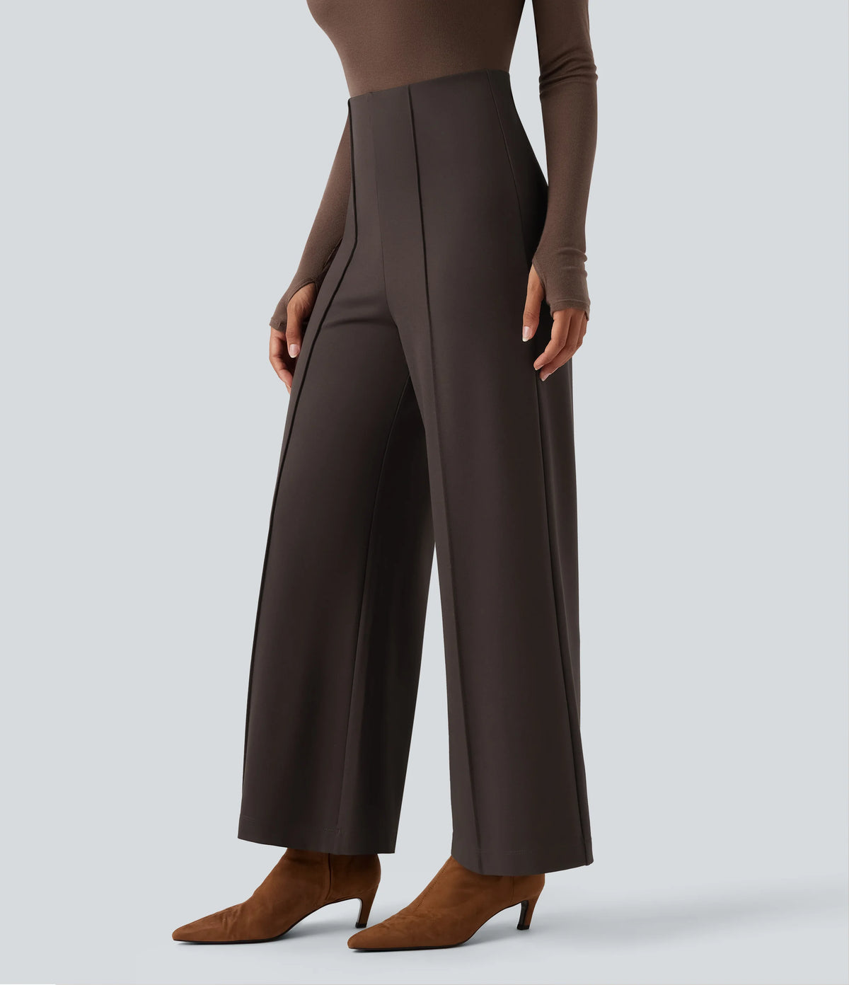 Halara Flex™ Wear-Resistant High Waisted Ponte Roma Work Baggy Flare Pants