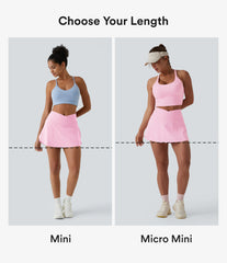 SoftlyZero™ Airy High Waisted Crossover 2-in-1 Micro Mini Tennis Skirt with Pocket-UPF50+