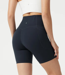 Halara UltraSculpt™ High Waisted Anti-Roll Tummy Control Shaping Workout Biker Shorts 7'' with Pockets