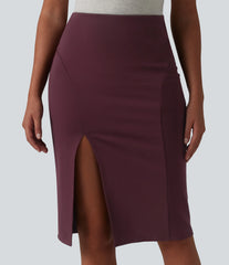 High Waisted Bodycon Knee Length Casual Skirt
