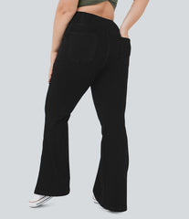 Halara Flex™ High Waisted Crossover Pocket InstantCool Breathable Washed Plus Size Casual Jeans