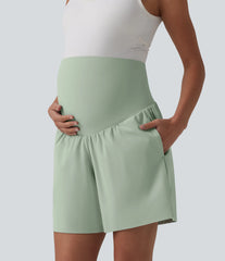Softlyzero™ Airy Super High Waisted 2-in-1 InstantCool Yoga Maternity Shorts 7'' with Pockets