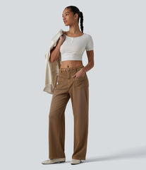 Halara Flex™ Mid Rise Straight Leg Colorful Casual Jeans with Pockets