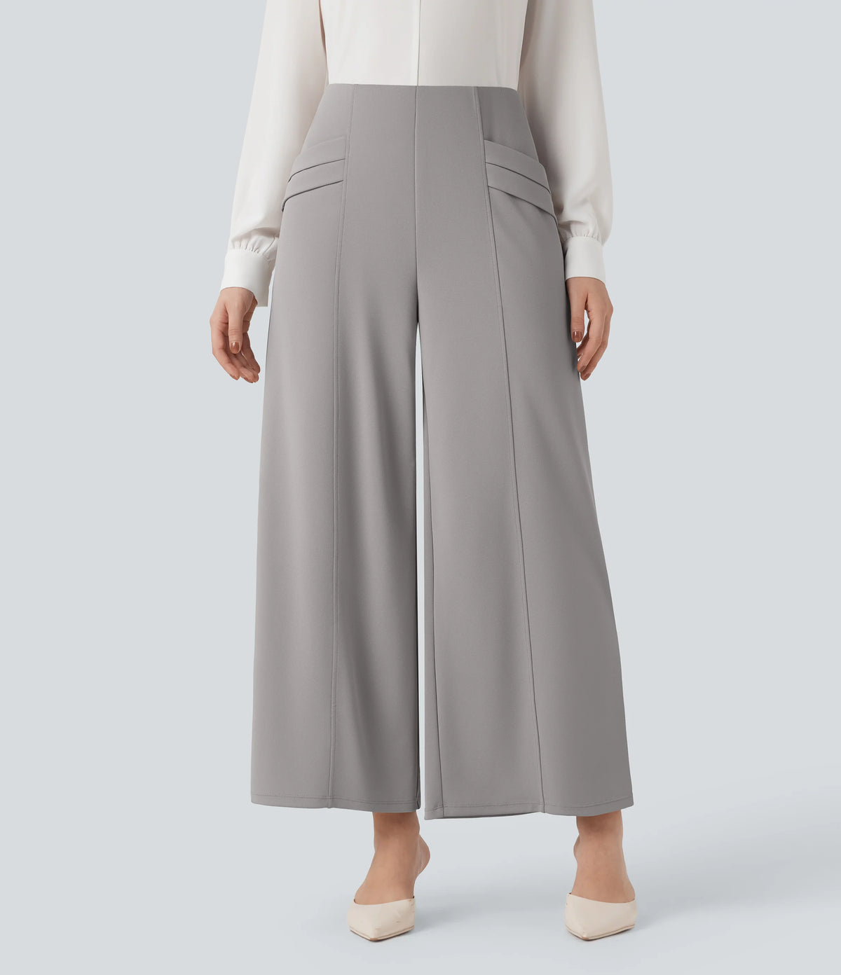 Halara Flex™ High Waisted Wide Leg Crepe Work 7/8 Pants with Pockets