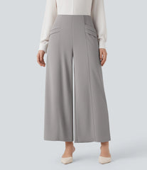 Halara Flex™ High Waisted Wide Leg Crepe Work 7/8 Pants with Pockets