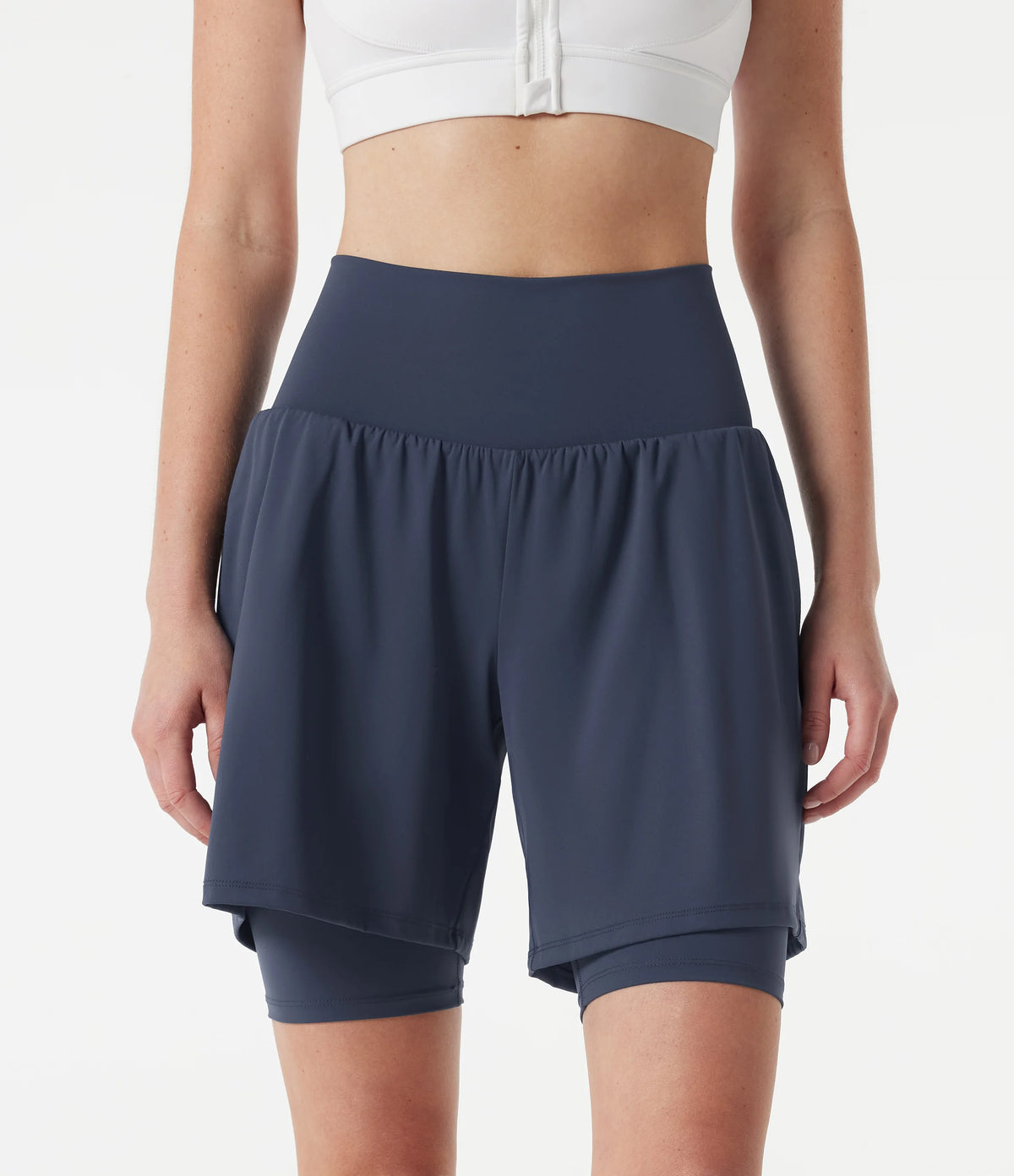 SoftlyZero™ Airy Super High Waisted 2-in-1 InstantCool Yoga Shorts 9'' with Pockets