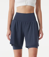 SoftlyZero™ Airy Super High Waisted 2-in-1 InstantCool Yoga Shorts 9'' with Pockets