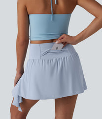 Breezeful™ High Waisted Ruffle 2-in-1 Quick Dry Mini Dance Skirt with Pockets