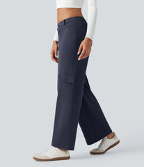 SoftlyZero™ Plush Thermal Mid Rise Work Straight-leg Pants with Pockets
