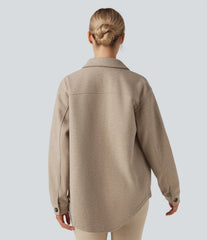 Long Sleeve Fleece Casual Jacket with Pockets