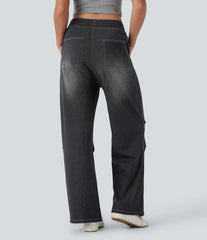 Halara Flex™ Mid Rise Casual Baggy Sweatpants Jeans with Pockets