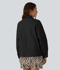Long Sleeve Zipper Casual Jacket with Pockets