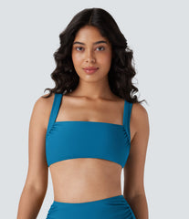 Square Neck Ruched Bikini Top Swimsuit