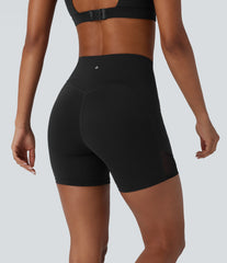 Halara UltraSculpt™ High Waisted Tummy Control Pocket Contrast Mesh Shaping Workout Biker Shorts 5''