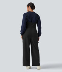 Belted Hiking Cargo Overalls with Pockets