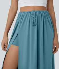 Breezeful™ High Waisted Drawstring Flowy Quick Dry 2-Piece Midi Skirt
